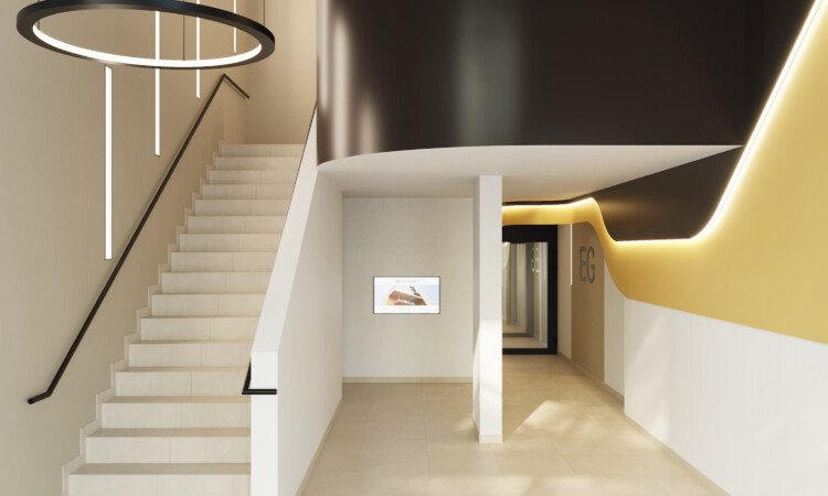 DECK ZEHN Innenansicht Stiegenhaus